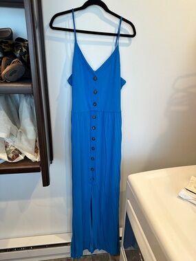 VENUS Vibrant Blue Button-Front Dress